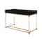 Homeroots 48" Black Clear and Gold Wood Acrylic and Stainless Steel Writing Desk With Two Drawers 543747 - alternate 7
