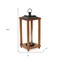 Homeroots 21" Brown And Black Geometric Metal And Solid Wood Tabletop Lantern Candle Holder 634824 - alternate 3