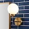 Jonathan Y Caleb 6" 1-Light Contemporary Transitional Iron/Glass LED Vanity Light, Brass Gold/Black/White JYL9056B - alternate 7