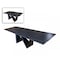 Homeroots 107" Black Rectangular Ceramic And Metal Self-Storing Leaf Dining Table 487886 - alternate 4