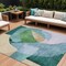 Homeroots 9' X 12' Green And Teal Blue Abstract Washable Indoor Outdoor Area Rug 630451 - alternate 1