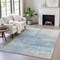 Homeroots 5' X 8' Aqua And Beige Abstract Washable Indoor Outdoor Area Rug 631444 - alternate 3