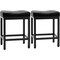 Simple Deluxe Bar Stools Set of 2, PU Leather Counter Height Bar Stools, Set of 2 Kitchen Stools with Saddle Seat 3A88CHAIR6100BLK02 - alternate 1