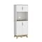 Homeroots 67in Light Oak and White Pantry Cabinet with Two Shelves 488521 - alternate 3