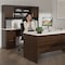 Bestar U Shaped Desk U-Shape Desk, 93-39/64" D X 65.9" H, 65" W X Melamine, White Chocolate 52414-31 - alternate 4