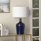 Homeroots 25" Blue Glass Urn Table Lamp With White Drum Shade 546130 - alternate 7