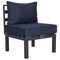 Leisuremod Chelsea 7-Piece Patio Sectional And Coffee Table Set Black Aluminum With Blue Cushions CSTBL-7BU - alternate 5