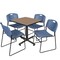 Regency Square Kobe Breakroom Table W/ 4 Zeng Stack Chairs, 30 in W, 30 in L, Noble Oak TKB3030NO44BE - alternate 1