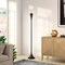 Homeroots 71" Black Torchiere Floor Lamp With Clear Seeded Glass Cone Shade 523337 - alternate 2