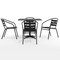 Flash Furniture Lila 31.5in Black Square Aluminum Indoor-Outdoor Table Set with 4 Black Slat Back Chairs TLH-ALUM-32SQ-017BK4-GG - alternate 9
