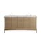 James Martin Vanities Kinnsden 72" Double Vanity, Weathered Oak w/ 3 CM Carrara Marble Top D680-V72-WTO-3CAR - alternate 1