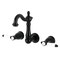 Kingston Brass Double-Handle Wall Mount Bathroom Faucet, Matte Black KS1220BPL - alternate 1
