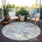 Homeroots 8' Lavender Mint Green And Ivory Round Geometric Washable Indoor Outdoor Area Rug 617940 - alternate 4