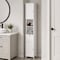 Basicwise White Tall Standing Bathroom Linen Tower Storage Cabinet for Bathroom and Vanity QI004021.WT - alternate 3