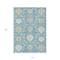 Homeroots 10' X 14' Teal Blue Gray And Ivory Damask Washable Indoor Outdoor Area Rug 599459 - alternate 3