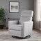 Homeroots 26" Gray Tufted Linen Gliding Swivel Manual Rocker Recliner 652002 - alternate 4