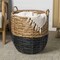 Happimess Laurel 19.49in Bohemian Hand-Woven Abaca Hamper Basket with Handles, Natural/Black BSK1003D - alternate 1
