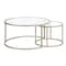 Homeroots Set of Two 35" Silver Glass And Steel Round Nested Coffee Tables 520945 - alternate 1