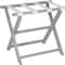 Homeroots Earth Friendly Light Gray Folding Luggage Rack With White Straps 383085 - alternate 6