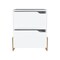 Homeroots 20" White And Natural Wood Two Drawer Nightstand 543692 - alternate 5