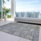 Homeroots 8' X 10' Denim Blue Brown And Beige Damask Washable Indoor Outdoor Area Rug 603848 - alternate 5