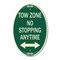 Signmission No Stopping Anytime with Bi-Directional Arrow, 12 In X 18 In Architectural, Heavy Gauge Aluminum A-OV-G-1218-23579 - alternate 1
