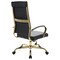 Leisuremod Benmar High-Back Leather Office Chair with Gold Frame, Black BOTG19BLL - alternate 3