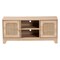 Baxton Studio Elsbeth Mid-Century Modern Light Brown Finished Wood and Natural Rattan 2-Door TV Stand 226-12952-ZORO - alternate 6