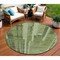 Homeroots 8' Green And Gray Round Striped Washable Indoor Outdoor Area Rug 602775 - alternate 1