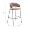 Homeroots Set of Two 30" Brown and Black Shearling and Steel Low Back Bar Height Bar Chairs 555743 - alternate 6