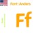 Aacc Self-Adhesive Vinyl Letter: F, Scale: 16 cm. Color: Orange Font: Anders by, 4PK AACC-Anders-UF-Orange-M16x4 - alternate 1