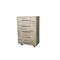 Homeroots 35" Gray Carved Geometric Solid Wood Five Drawer Dresser 661224 - alternate 4