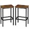 Homeroots Set of Two 26" Brown and Black Steel and Wood Backless Counter Height Bar Chairs, 2PK 559158 - alternate 3