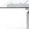 Homeroots 63" Clear and Silver Glass and Stainless Steel Self-Storing Leaf Dining Table 320769 - alternate 5