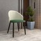 Leisuremod Paradiso Collection Modern Dining Seat in Taupe, with Green Fabric Seat, 4PK PC50TPG4 - alternate 2