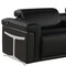 Homeroots 166" Black Top Grain Leather Reclining Metal USB Sofa 720373 - alternate 3