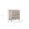 Homeroots 30" Distressed Gray Three Drawer Floral Carved Solid Wood Nightstand 521195 - alternate 5