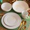 Elama Elle 18 Piece Porcelain Dinnerware Set with 2 Large Serving Bowls in White EL-ELLE - alternate 6