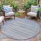 Homeroots 8' Gray And Silver Round Striped Washable Indoor Outdoor Area Rug 631499 - alternate 5