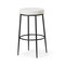 Homeroots 31" White and Black Fabric and Metal Backless Bar Height Bar Chair 632465 - alternate 5