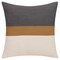 Homeroots 24" Dark Gray Brown And Off White Cotton Striped Throw Pillow 535245 - alternate 1