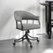Homeroots Gray And Black Upholstered Faux Leather Open Back Dining Arm Chair With Wheels 569405 - alternate 6