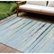 Homeroots 9' X 12' Sky Blue Aqua And Gray Striped Washable Indoor Outdoor Area Rug 597293 - alternate 1