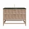 James Martin Vanities Emmeline 48" Single Vanity, Pebble Oak, w/ 3 CM Phantome Eclos Top D100-V48-PBO-3PHT - alternate 1