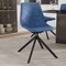 Leisuremod Markley Modern Leather Swival Dining Chair With Metal Legs in Blue MSCBL-18-BU - alternate 5
