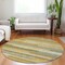 Homeroots 8' Gold Wheat And Ivory Round Striped Washable Indoor Outdoor Area Rug 613280 - alternate 4