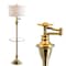 Jonathan Y Cora 60" Modern Metal LED Floor Lamp with Integrated Glass Side Table and Swing Arm, Brass/Clear JYL3055A - alternate 3