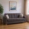Homeroots 90" Brown Chenille Sleeper Sofa And Toss Pillows 607122 - alternate 3