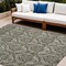 Homeroots 10' X 14' Taupe and Beige Damask Washable Non Skid Indoor Outdoor Area Rug 563897 - alternate 1