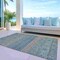 Homeroots 9' X 12' Teal Blue Salmon And Beige Medallion Washable Indoor Outdoor Area Rug 615918 - alternate 5